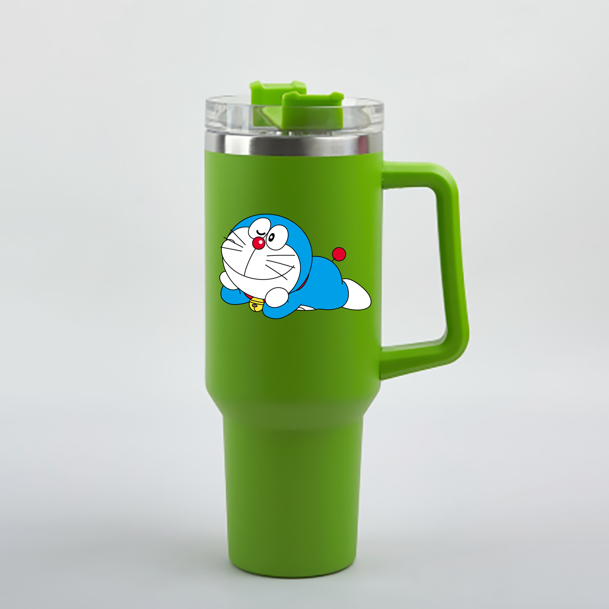 （画像用） ドラえもん Doraemon 1200mL車用タンブラー - クリスタルステッカー（プラスチックストロー付き）